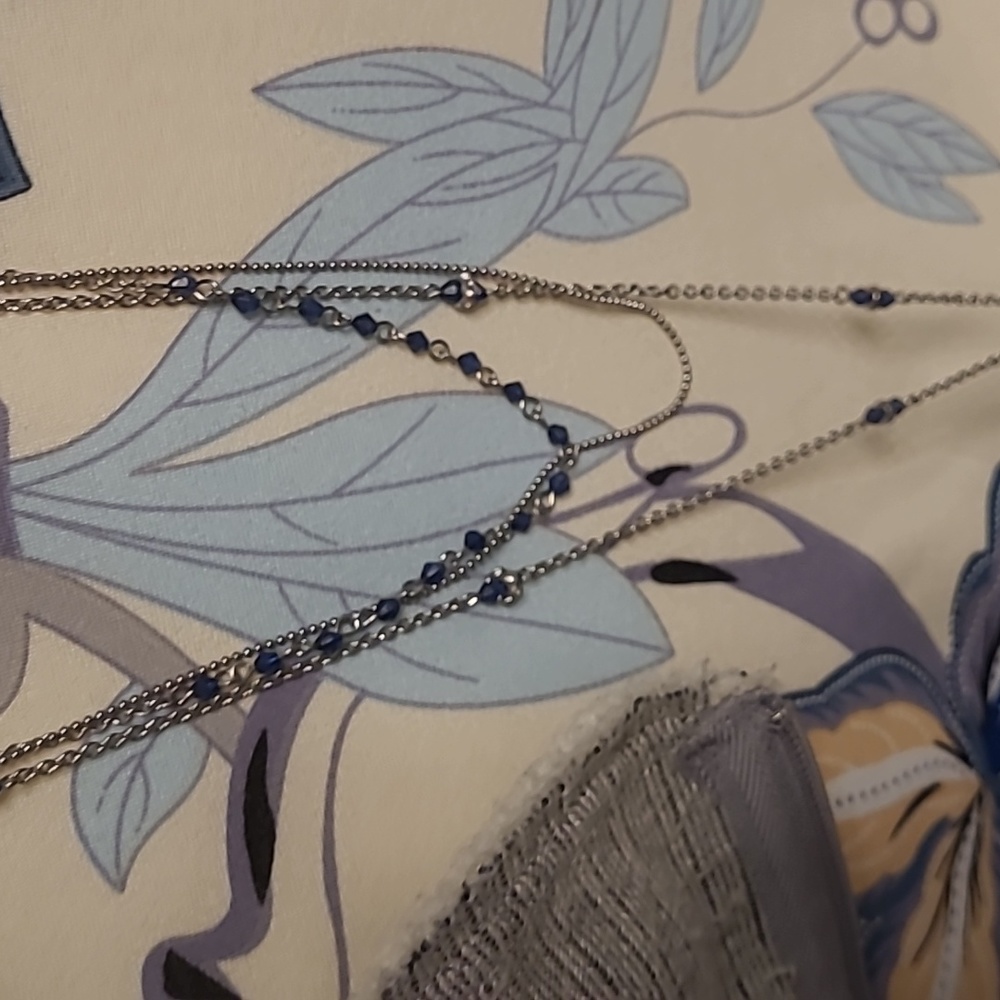 TRIPLE layered Blue Stones Necklace 💙 - Picture 13 of 14